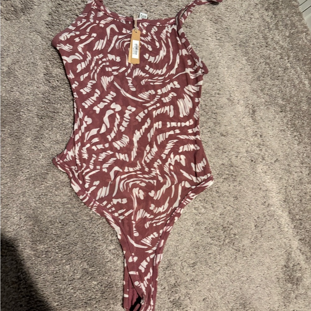 SKIMS raspberry swirl bodysuit